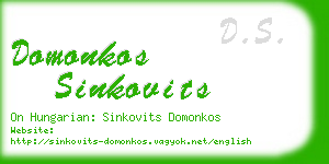 domonkos sinkovits business card